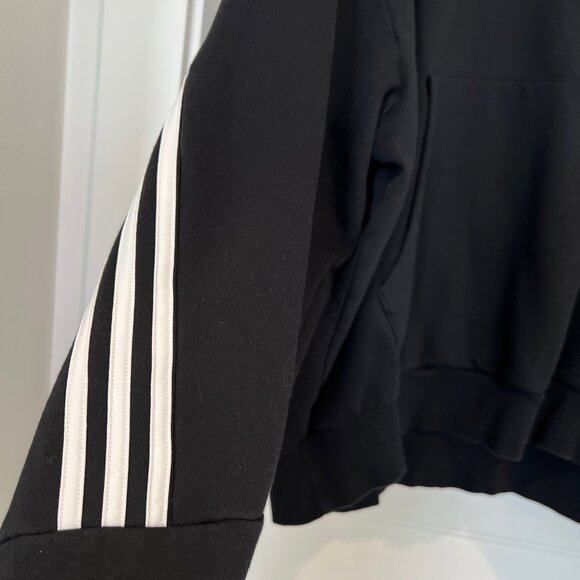 Adidas Men Size 2XL Huskies Black Duo Bars Lifestyle Pullover Hooded Sweatshirt - Picture 6 of 8